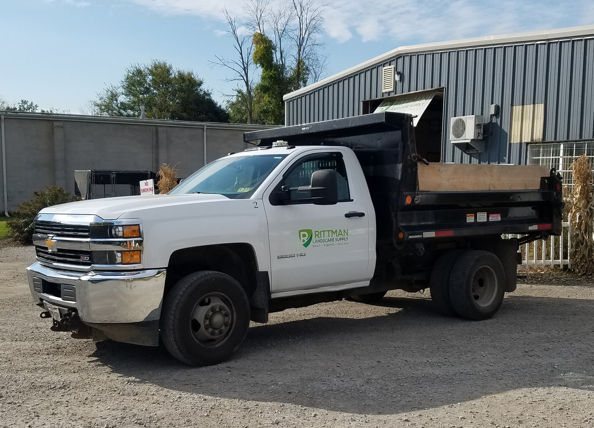 Rittman Landscape Supply delivery truck and storefront