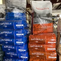 Dog and cat food bags at Rittman Landscape Supply